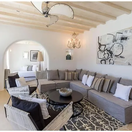 Villa Elite Mykonos Roxane Private Pool 6 Bedrooms Beachfront Ftelia *