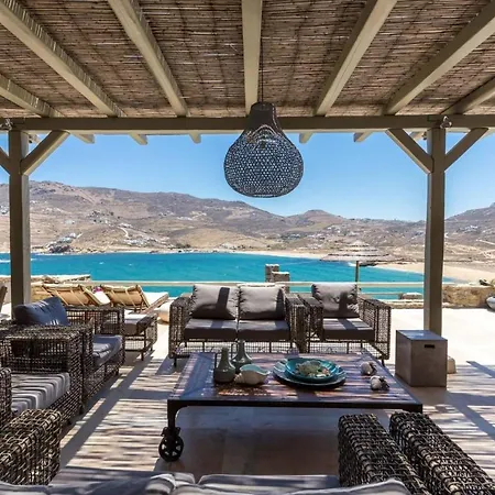 Elite Mykonos Roxane Private Pool 6 Bedrooms Beachfront Ftelia Villa Mykonos Town