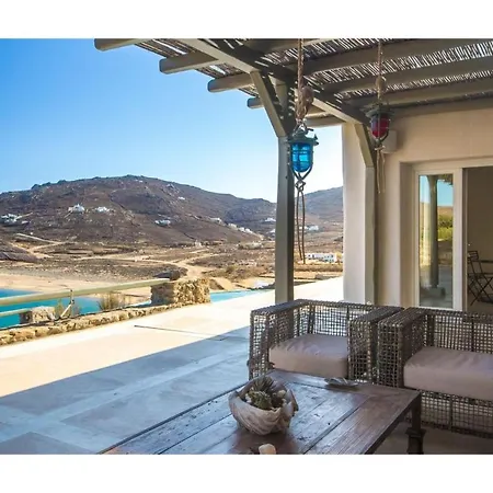Elite Mykonos Roxane Private Pool 6 Bedrooms Beachfront Ftelia Villa Mykonos Town