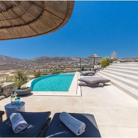 Elite Mykonos Roxane Private Pool 6 Bedrooms Beachfront Ftelia Villa Mykonos Town