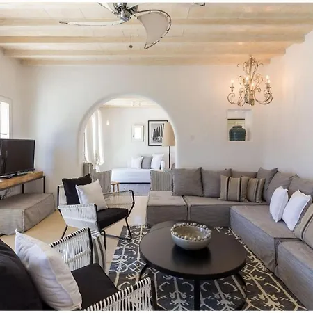Elite Mykonos Roxane Private Pool 6 Bedrooms Beachfront Ftelia Villa