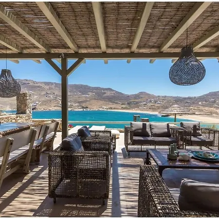 Elite Mykonos Roxane Private Pool 6 Bedrooms Beachfront Ftelia Villa Mykonos Town