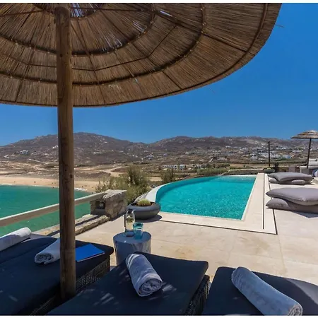 Elite Mykonos Roxane Private Pool 6 Bedrooms Beachfront Ftelia Villa Mykonos Town